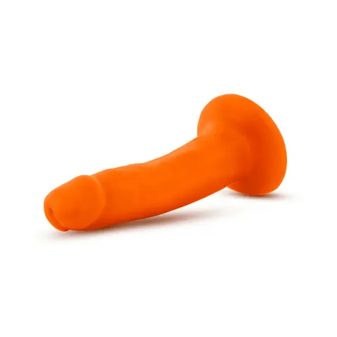 Neo 6 in. Dual Density Dildo Neon in Orange