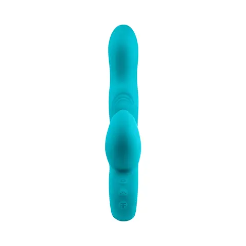 FemmeFunn Klio Rechargeable Silicone Triple Action Thumping Rabbit Vibrator Turquoise
