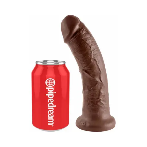 King Cock 8 in. Cock Realistic Dildo With Suction Cup in Brown