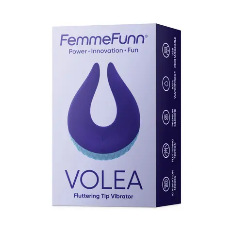 FemmeFunn Volea Rechargeable Silicone Fluttering Tip Vibrator Dark Purple