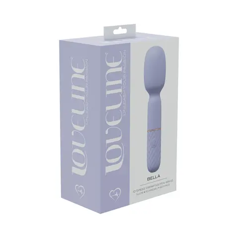 LoveLine Bella 10 Speed Vibrating Mini-Wand Silicone Rechargeable Waterproof in Lavender