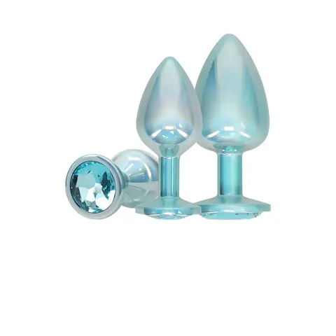 Ouch! International Paris Collection Metal Anal Plug Set in Blue