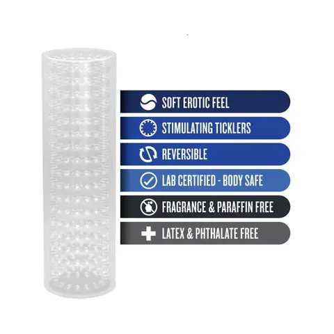M for Men Stroke Sleeve Reversible Stroker in Clear