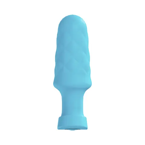 Loveline Velvet Rechargeable Silicone Remote Control Vibrating Plug in Blue