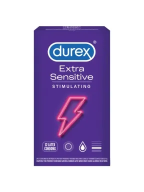 DUREX Extra Sensitive Stimulating 12 Count Latex Condoms