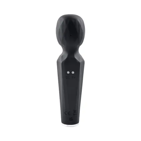 Evolved Rainbow Sucker Light-Up Rechargeable Dual-Function Silicone Suction Wand Vibrator Black