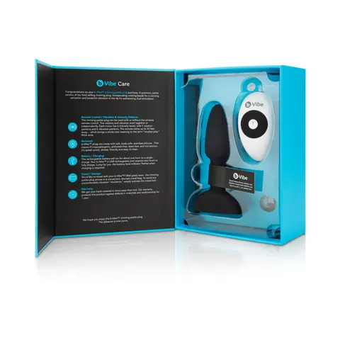 b-Vibe Rimming Petite Rotating and Vibrating Remote Control Plug in Black