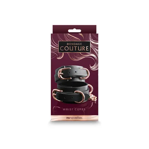 Bondage Couture Wrist Cuffs in Black