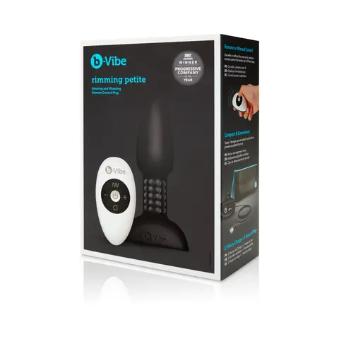 b-Vibe Rimming Petite Rotating and Vibrating Remote Control Plug in Black