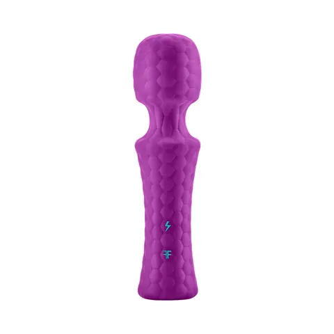 FemmeFunn Ultra Wand Mini Rechargeable Flexible Textured Silicone Vibrator in Purple