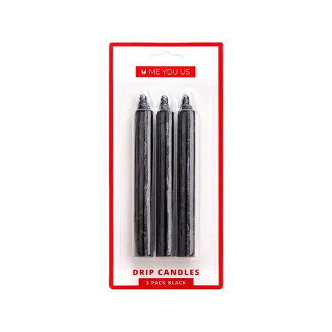 Me You Us Drip Candles 3 Pack in Black