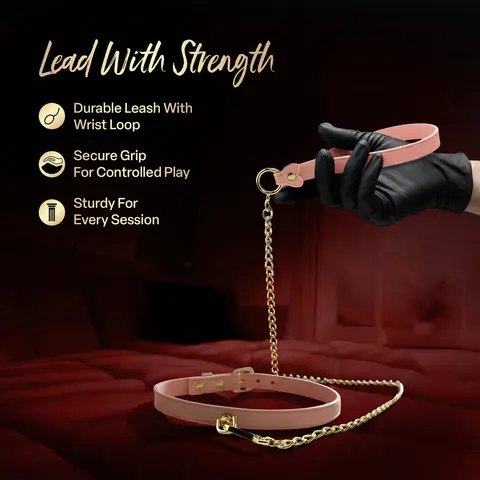 Temptasia Ardor Collar & Leash in Pink