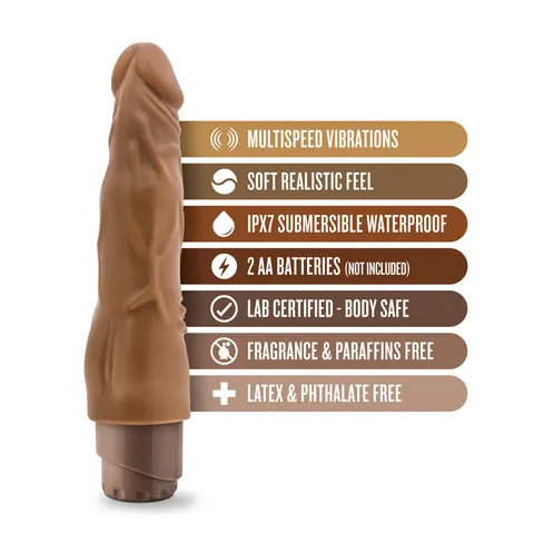 Dr. Skin Cock Vibe 4 Realistic 8 in. Vibrating Dildo in Tan