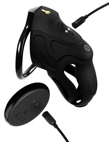 Fantasy C-Ringz ControlCore Elite Remote Vibrating & Electro-Stim Cock Blocker Black