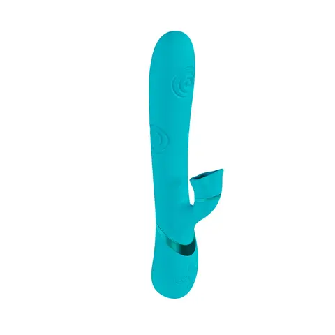 VIVE Fiore Rechargeable G-Spot Air Wave and Tapping Flared Clit Stimulator in Blue