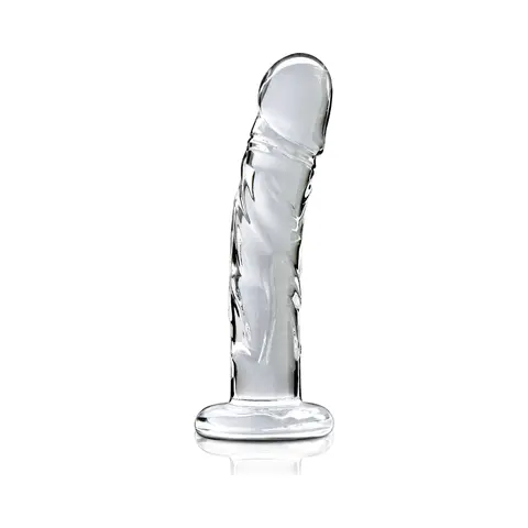 Icicles No. 62 Curved Realistic 6.5 in. Glass Dildo Clear