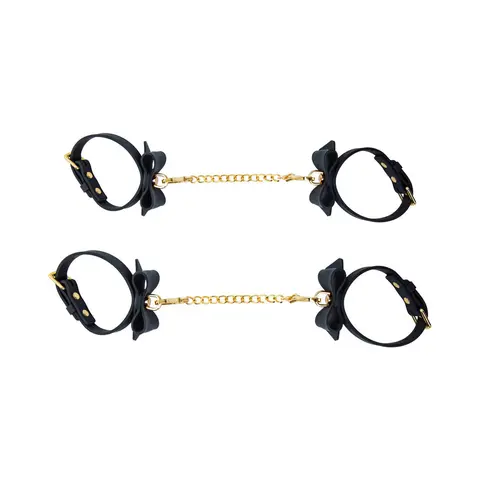 Temptasia Ardor Wrist & Ankle Restraints Black with Bow