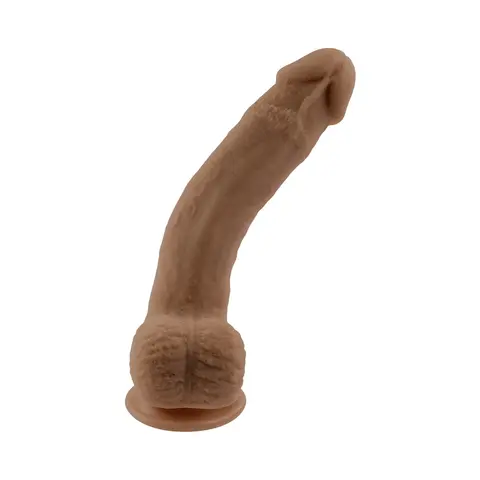 Selopa Natural Feel Flexskin Bendable Dildo with Moving Material 7 in. in Dark