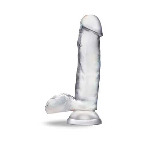 B Yours Diamond Gleam 7 in. Dildo with Balls Clear