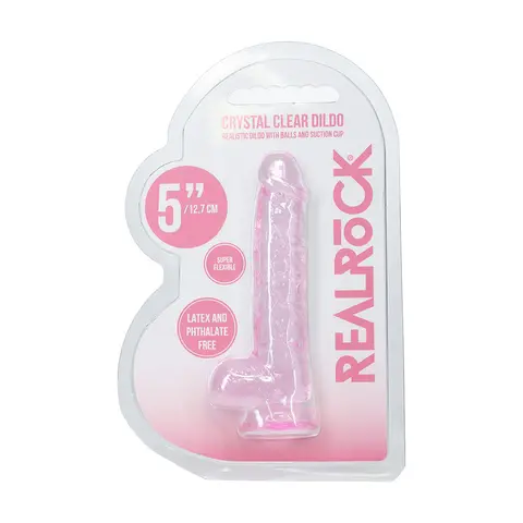 RealRock Realistic 5 in. Dildo with Balls in Pink