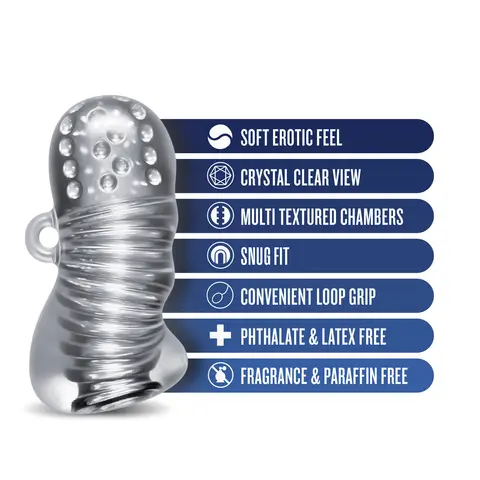 RIZE! Squeezy Ergonomic Stroker Clear
