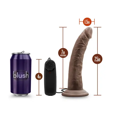 Dr. Skin Dr. Dave Realistic 7 in. Vibrating Dildo in Brown