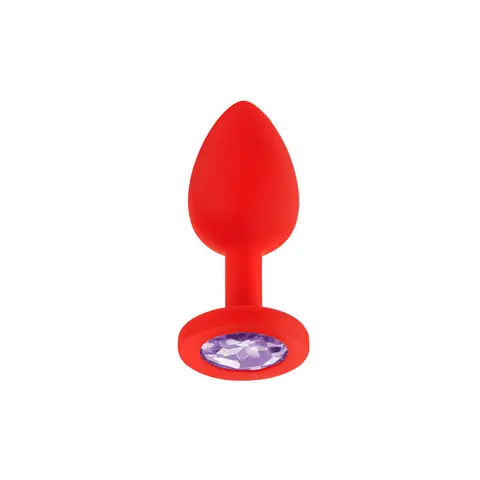 Luv Inc Jp31 Jeweled Small Plug Silicone with 3-Piece Interchangeable Gems Red