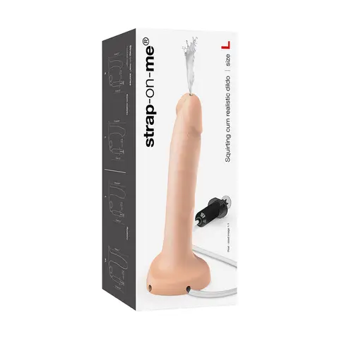 Strap-On-Me Squirting Cum Realistic Dildo Large in Vanilla
