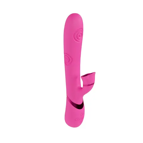 VIVE Fiore Rechargeable G-Spot Air Wave and Tapping Flared Clit Stimulator in Pink