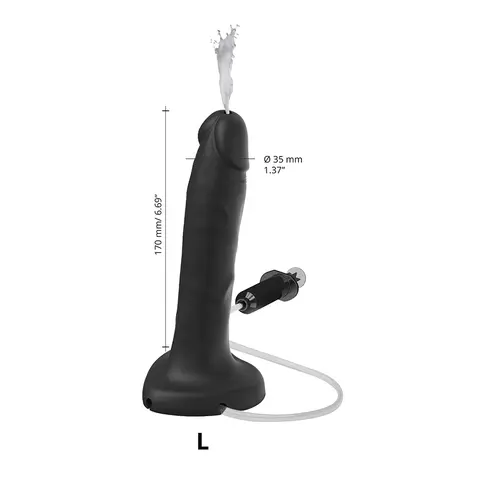Strap-On-Me Squirting Cum Realistic Dildo Large in Black