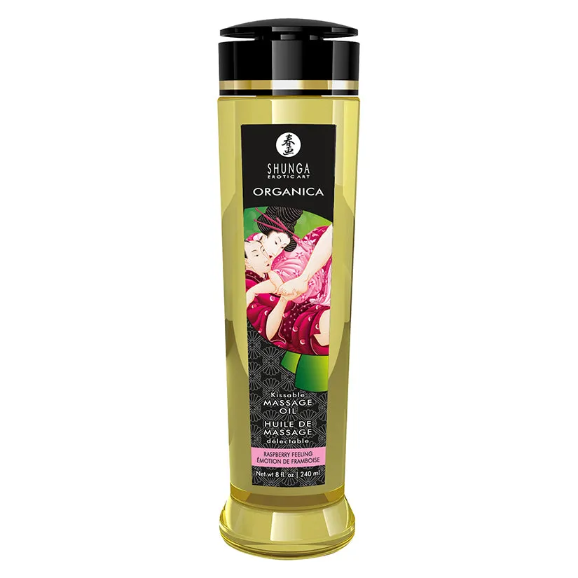 Shunga Organica Kissable Massage Oil Raspberry Feeling 8 oz.