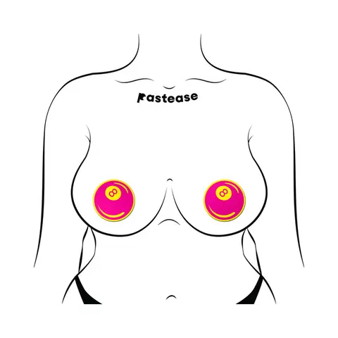 Pastease Neon Pink & Yellow 8-Ball Breast Pasties