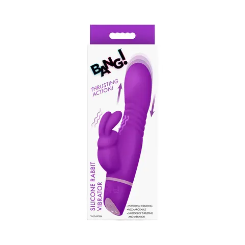 BANG! Silicone Rabbit Vibrator in Purple