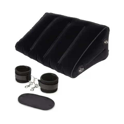 Lux Fetish Inflatable Position Wedge with Detachable Cuffs