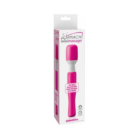 Mini Wanachi Waterproof Massager Flexible Silicone Wand Vibrator in Pink