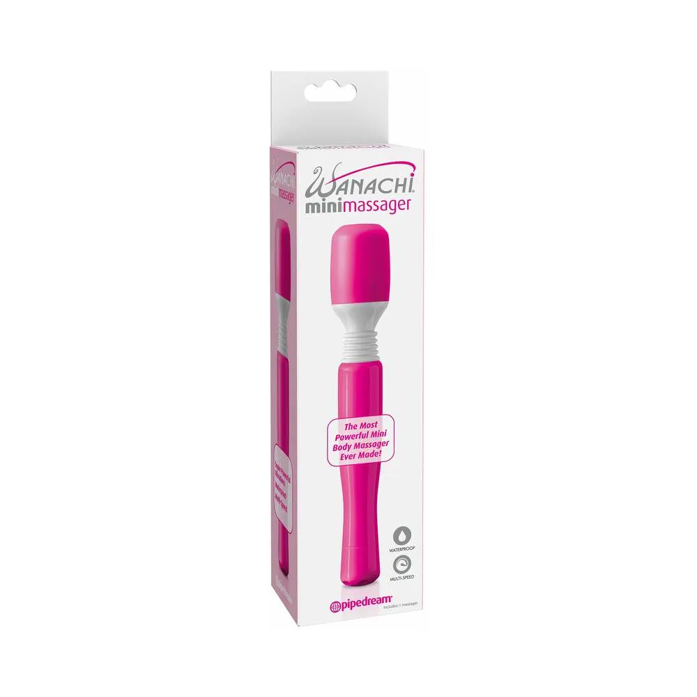Mini Wanachi Waterproof Massager Flexible Silicone Wand Vibrator in Pink
