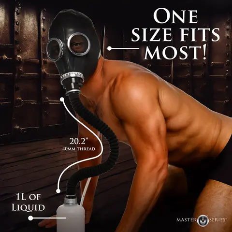 Master Series Rubber Gas Mask with Bottle