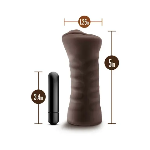 Hot Chocolate Brianna Vagina Stroker with Bullet Vibrator Brown