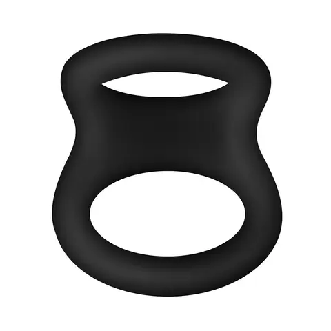 Forto F-22 Liquid Silicone Cock & Ball D-Ring Large Black