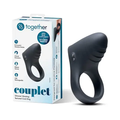 Together Couplet Silicone Vibrating Textured Cock Ring