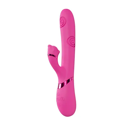 VIVE Fiore Rechargeable G-Spot Air Wave and Tapping Flared Clit Stimulator in Pink