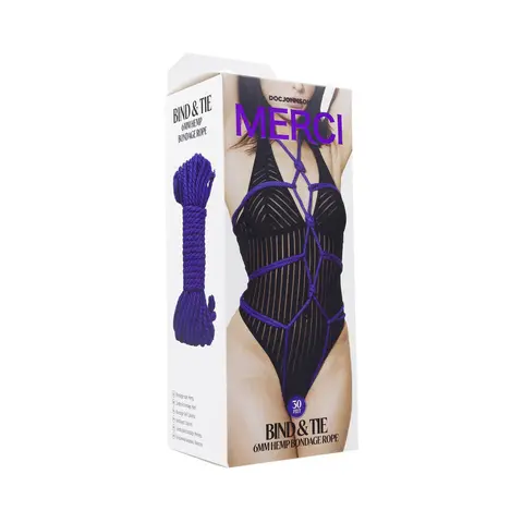 Merci Bind & Tie 6mm Hemp Bondage Rope 30 ' in Violet
