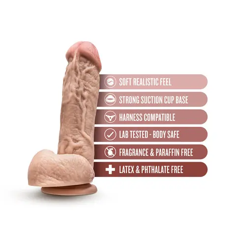 Dr. Skin Mr. D Realistic 8.5 in. Dildo with Balls Beige