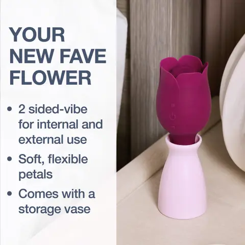 Luxe 2-in-1 Rose Vibrator – Thumping Clitoral Stimulator & Vibrating Bullet Stem