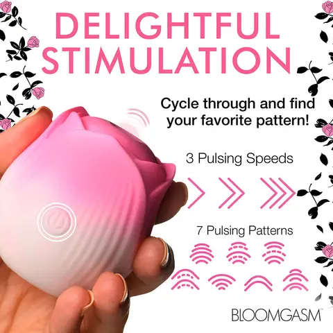 Bloomgasm Pulsing Petals Throbbing Rose Stimulator in Pink