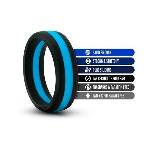 Performance Silicone Go Pro Cock Ring Black/Indigo/Black