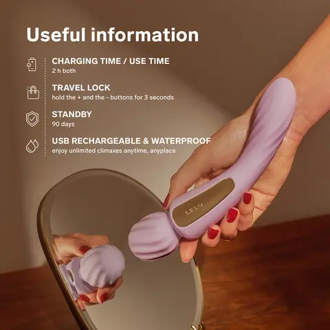 LELO SWITCH Double-Sided Wand Vibrator in Lilac