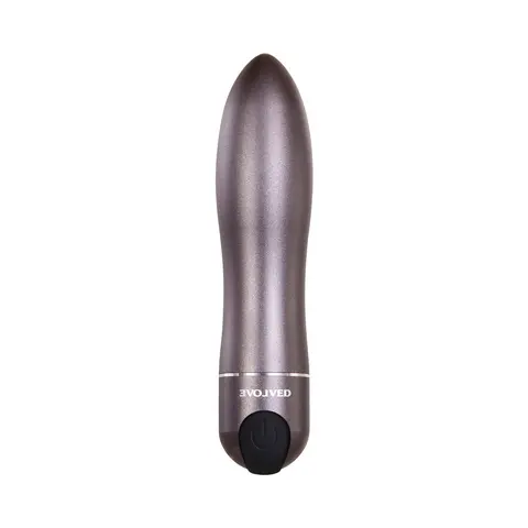 Evolved Travel-Gasm Rechargeable Metal Bullet Vibrator With Carrying Case Gunmetal