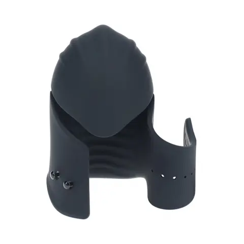 LEVELZ Adjustable Vibrating Silicone Penis Head Stimulator in Black