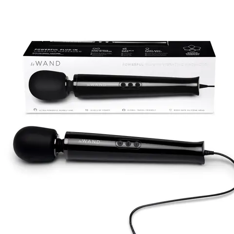Le Wand Plug-In Vibrating Massager in Black